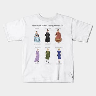 Six Iconic Female British Writers Kids T-Shirt